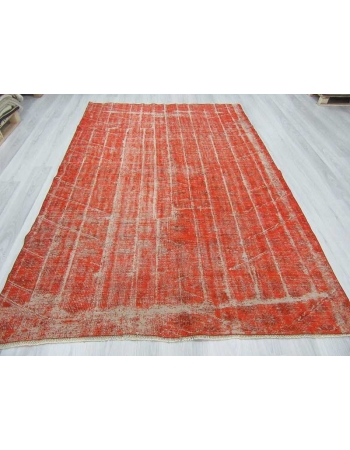 Vintage orange overdyed Turkish rug