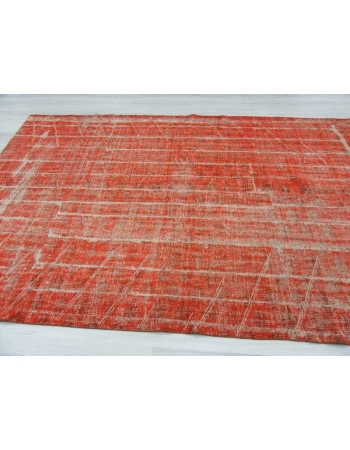 Vintage orange overdyed Turkish rug