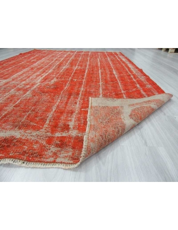 Vintage orange overdyed Turkish rug