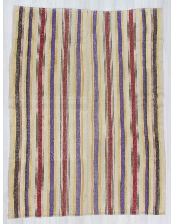 Vintage striped Turkish kilim rug