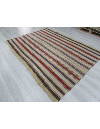 Vintage striped Turkish kilim rug