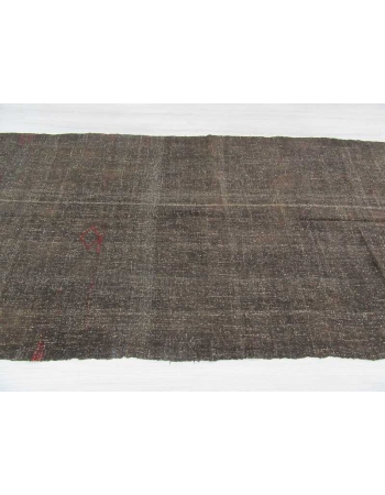 Vintage decorative black Turkish kilim rug