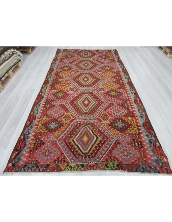 Vintage Turkish kilim rug