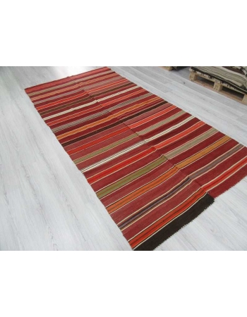 Striped vintage Turkish kilim rug