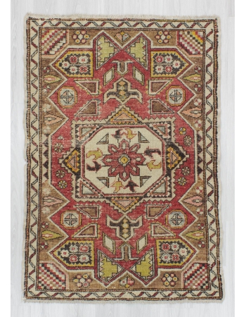 Vintage handknotted decorative Turkish Konya rug