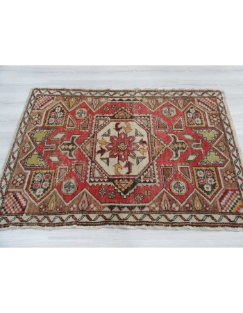 Vintage handknotted decorative Turkish Konya rug