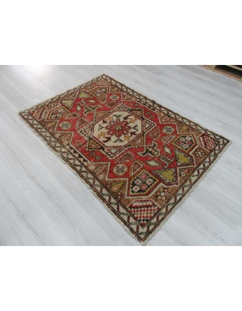 Vintage handknotted decorative Turkish Konya rug