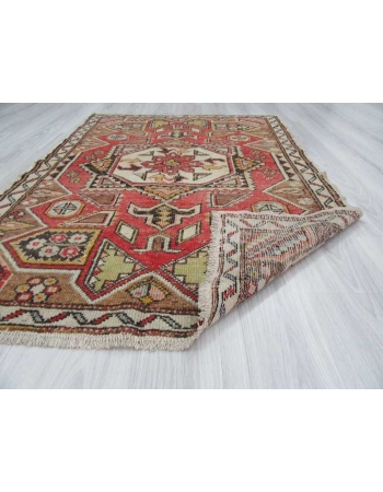 Vintage handknotted decorative Turkish Konya rug