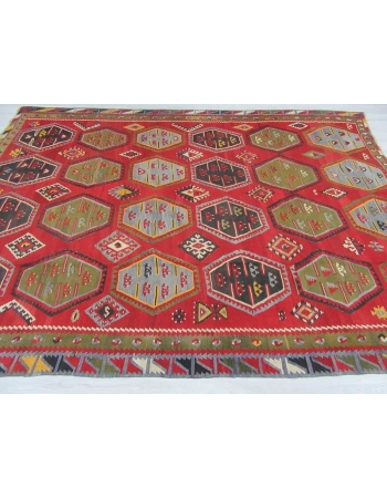 Vintage oversized decorative Turkish Sivas kilim rug