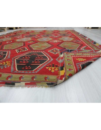 Vintage oversized decorative Turkish Sivas kilim rug