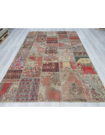 Decorative vintage Turkish patchwork rug