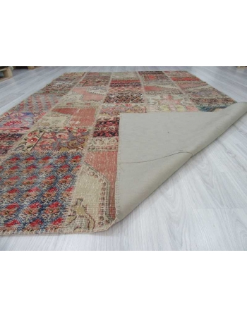 Decorative vintage Turkish patchwork rug