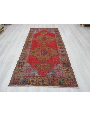 Distressed decorative Turkish rug