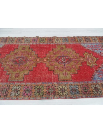 Distressed decorative Turkish rug