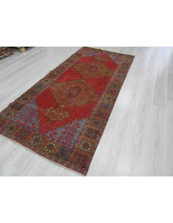 Distressed decorative Turkish rug