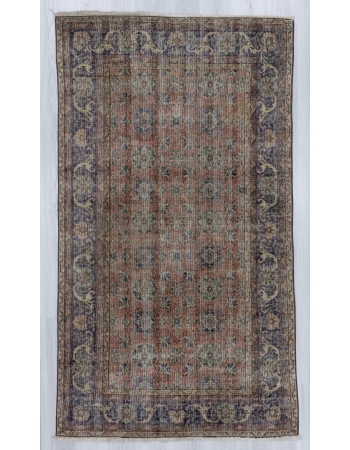 Vintage distressed Turkish rug