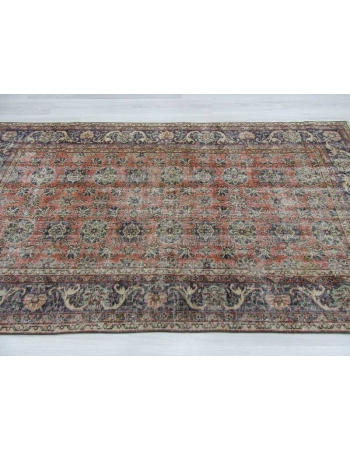 Vintage distressed Turkish rug