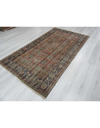 Vintage distressed Turkish rug