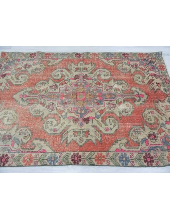 Vintage worn out Turkish rug