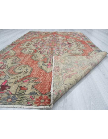 Vintage worn out Turkish rug