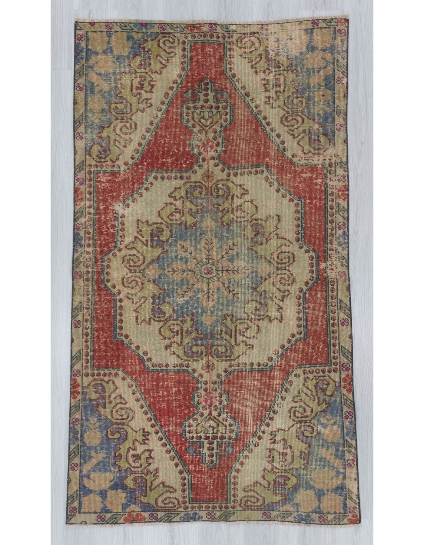 Vintage Distressed Decorative Turkish Rug