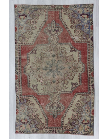 Vintage distressed Turkish area rug