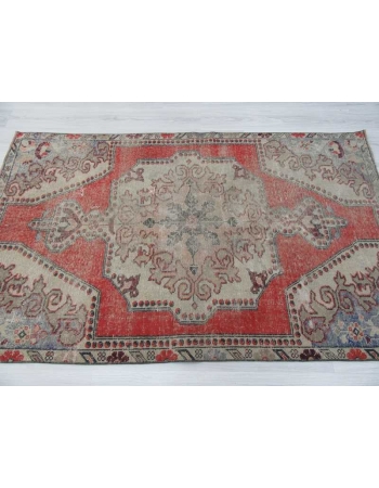 Vintage distressed Turkish area rug