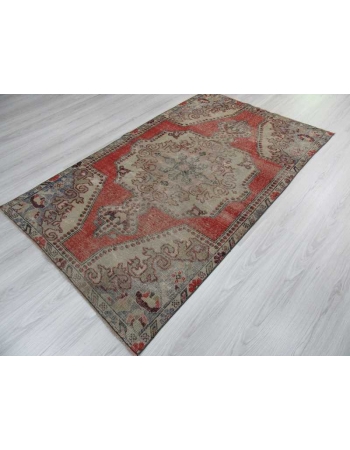 Vintage distressed Turkish area rug