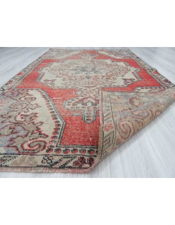 Vintage distressed Turkish area rug