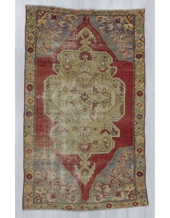 Vintage worn out Turkish Konya rug