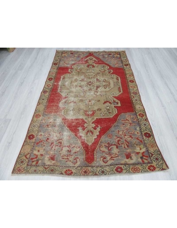 Vintage worn out Turkish Konya rug