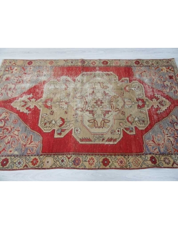 Vintage worn out Turkish Konya rug