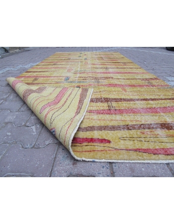 Vintage Yellow Zeki Muren Art Deco Rug