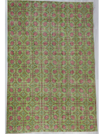 Green Vintage Turkish Floral Rug