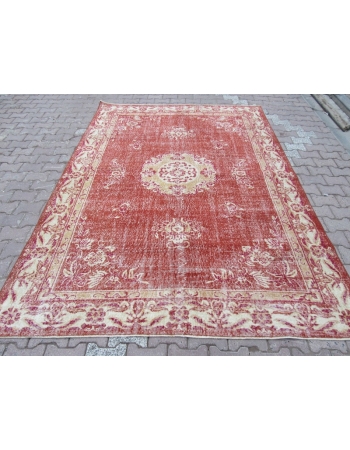 Vintage Rust / Ivory Turkish Carpet