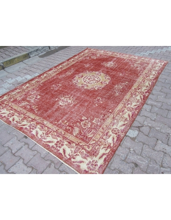 Vintage Rust / Ivory Turkish Carpet