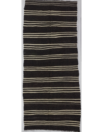 Striped Vintage Turkish Goat Hair Kilim Rug