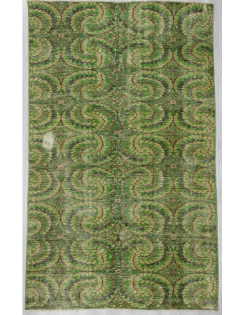 Vintage Floral Green Turkish Carpet