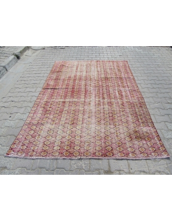 Distressed Vintage Turkish deco Rug