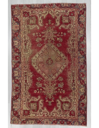 Worn Vintage Turkish Anatolian Rug