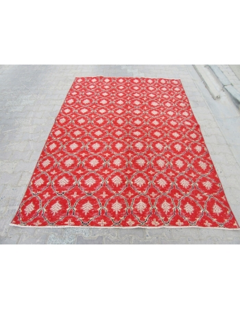 Vintage Red Decorative Turkish Carpet
