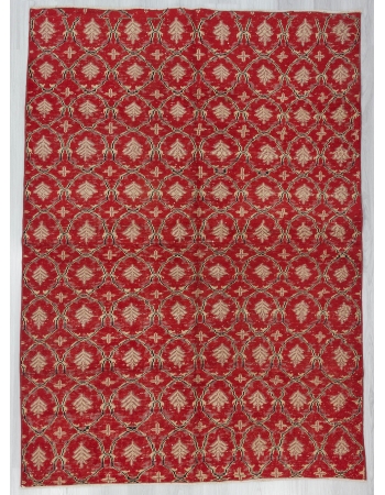 Vintage Red Decorative Turkish Carpet