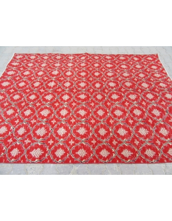 Vintage Red Decorative Turkish Carpet