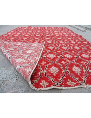 Vintage Red Decorative Turkish Carpet