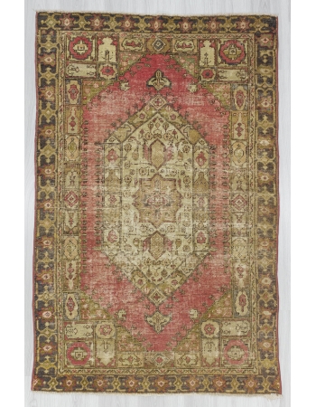 Distressed Vintage Turkish Anatolian Carpet