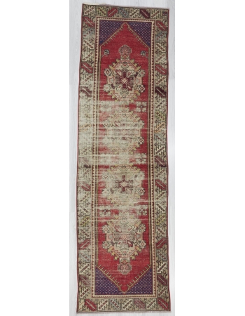 Worn Out Vintage Turkish Runner Rug