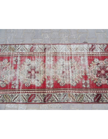 Worn Out Vintage Turkish Runner Rug