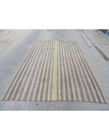 Striped Large Vintage Kilim Rug