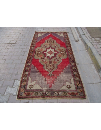 Vintage Worn Turkish Anatolian Rug