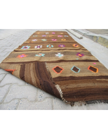 Vintage Decorative Turkish Kilim Rug